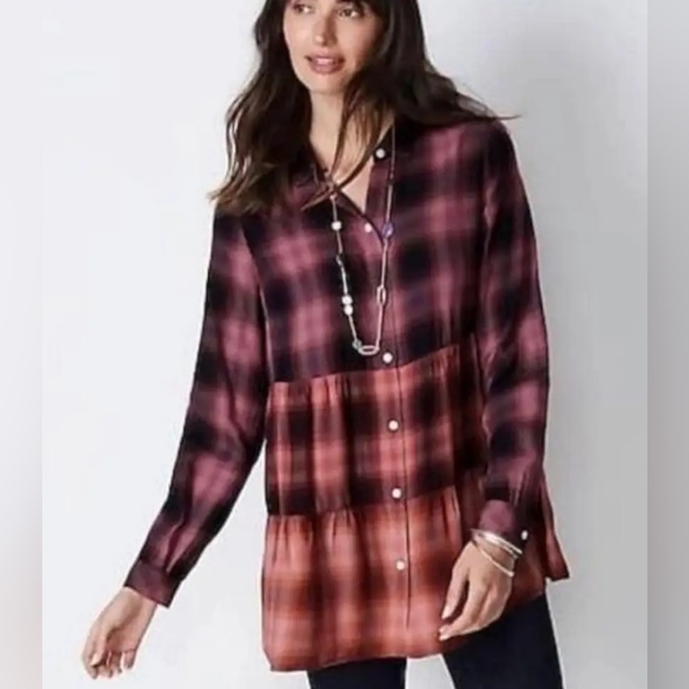 J. Jill ombre peplum tunic in shades of pink